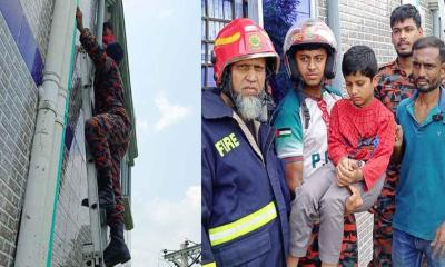 মাদরাসা থেকে পালাতে গিয়ে ভেন্টিলেটরের রেলিংয়ে আটক