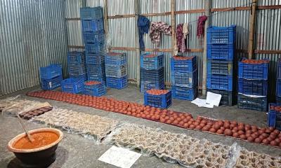 বাঘায় আটা-চিনি-কাপড়ের রঙ দিয়ে তৈরি হচ্ছে খেজুরের গুড়!